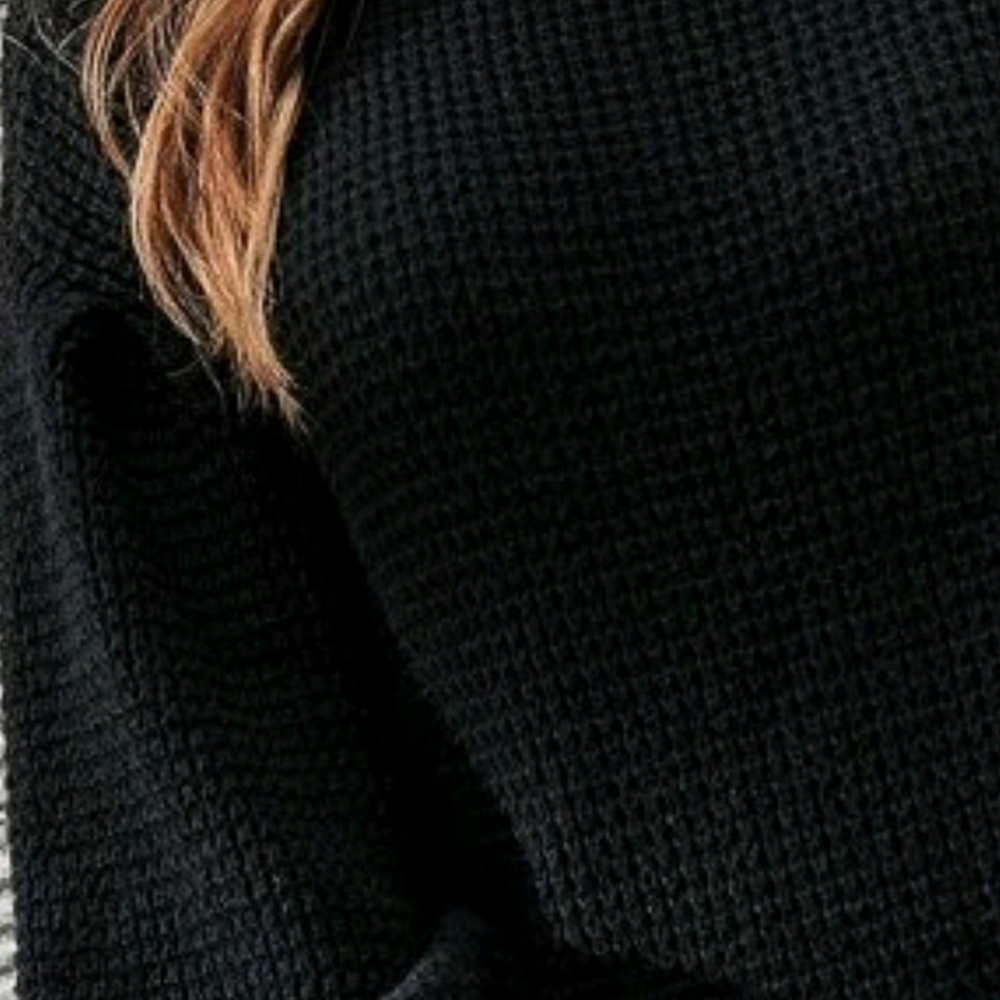 Classic Black Knit Mini Sweater Turtleneck Dress - Picture 7 of 8